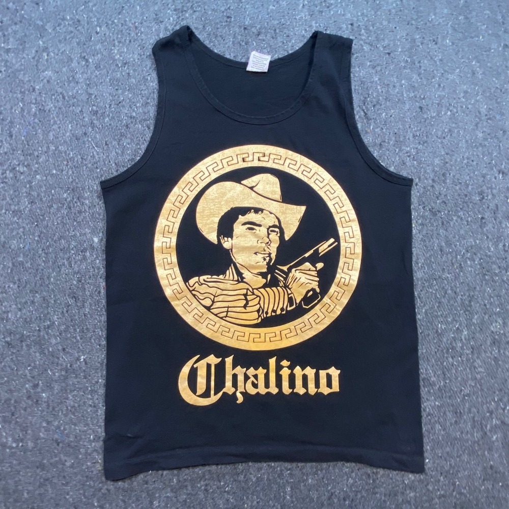 Pro 5 Chalino Sanchez Tank Top M Mens Black Gold Graphic Corridos Muscle Shirt